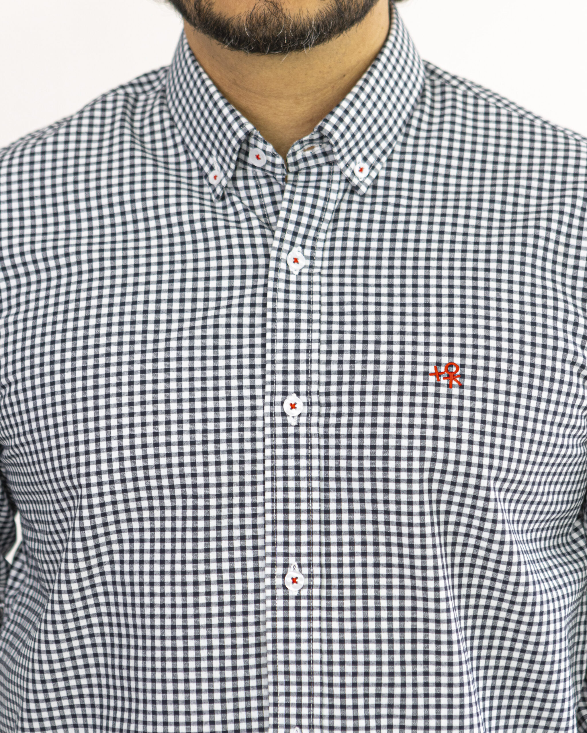 Camisa de cuadros negro con blanco - Imagen 2